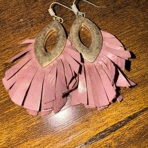 Elegant Pink Fringe Earrings